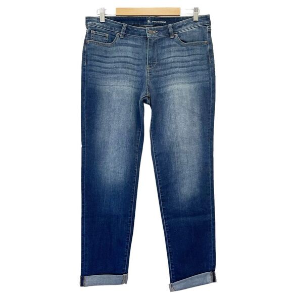 NWT New York & Co Slim Boyfriend Jeans Dark Wash Slim Fit Straight Leg Size 10 - Picture 1 of 10
